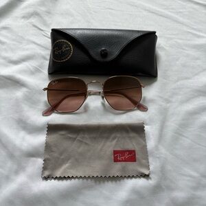 Ray-Ban Hexagonal Flat Lenses Polished Copper, Brown Gradient